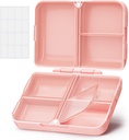 AUVON Daily Pill Organizer Fit with Your Purse or Pocket, Compact Travel Pill Box Case with Slimxing Design and Long-Lasting Hinges to Hold Vitamin, Fish Oil, Supplement or Jewel(Pink)