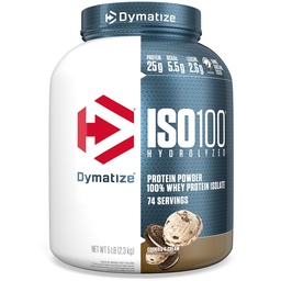 ISO100 Whey Protein Toz Isolate, Kurabiyeler ve Krem, Protein 25g, 5 Pound, 5.5g BCAAs, 120 Cal., Gluten Free, 1g Fat, 1g Sugar, 2g Carb (74 Hizmet)