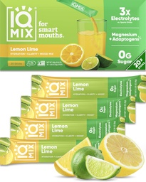 IQMIX Hydration Electrolyte Toz – 4-in-1 Formula for Hydration, mental Clarity, Mood and Recovery – Sugar-Free Drink Mix, Keto, Magnezyum L-Threonate, Lion's Mane – 20 Kont Lemon Lime
