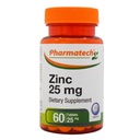 Zinc Gluconate 25 mg Chelated Elemental Zinc, Immune Support Supplement Mineral Antioxidant for Vegetarians, Acne, Easy to Swallow, 60 Tablets, by Pharmatech®
