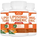 2200mg Liposomal Turmeric Curcumin Supplement with Black Pepper & Ginger Enhanced Absorption - 95% Curcumin Extract for Joint Support 180 Capsules