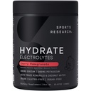 Sports Research® Hydrate Electrolytes Toz - Sugar-Free & Natural Flavored with Vitamins, Minerals, and Coconut Water - Destekler Hydration - Cherry Pomegranate - 90 Hizmetler