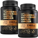 4-in-1 Turmeric and Pack Supplements with BioPerine – 2360 mg Turmeric Ginger Root Capsules with, – High Potency Herbal Mix (120 ct, Pack of 2)