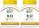 21. Yüzyıl B 12 2500 mcg Sublingual Tabletler, 110 Kont (Pack of 2)