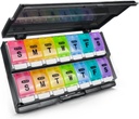 Ekstra Büyük Haftalık Pill Organizer 2 Times a Day - Remtise Am/Pm Daily Pill Case Medicine Organizer, Push Düğme 7 Day Pill Box for Pills/Vitamin/Cod Liver Oil /Supplements (Rainbow)