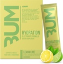RAW Electrolytes Toz Hydration Drink Mixets, Bum Hydrate (Lemon Lime, 20 hizmet) - Electrolyte Hydration Packets Supports Muscle Function & Endurance - Keto Free Electrolytes Toz Packets