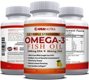 Omega 3 Fish Oil Supplement 3600mg with EPA and DHA for Women and Men Supports Joint, Brain and Heart Health 120 Softgels, 40 Day Supply