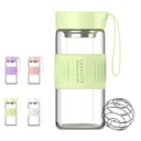 Glass Shaker Bottle for Protein Mixes,16oz Glass Shaker with Silicone Carry Handle, Strainer and Shaker Ball (Mint)