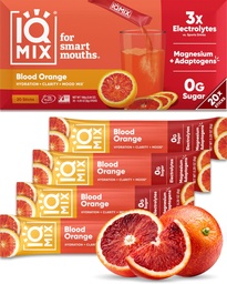 IQMIX Hydration Electrolyte Dust – 4-in-1 Formula for Hydration, mental Clarity, Mood and Recovery – Sugar-Free Drink Mix, Keto, Magnezyum L-Threonate, Lion's Mane – 20 Kont Blood Orange