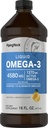 Piping Rock Omega 3 Fish Oil Liquid Supplement | 16 Fl Oz | Mercury Free | Lemon Flavor | 1370 mg Active Omega-3 | for Men and Women | Non-GMO, Gluten Free
