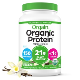 Ya da Geri Organik Vegan Protein Toz, Vanilla Bean - 21g Plant Protein, 6g Prebiyotik Fiber, No Lactose Malzemeler, No Ek Olmayan Şeker, Non-GMO, For Shakes & Smoothies, 2.03 lb (Pazarlama May Vary)