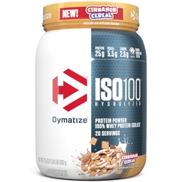 ISO100 Whey proteini Toz Isolate, Cinnamon Cereal, 25g of protein, 5.5g BCAAs, 120 Cal., Gluten Free, 1g Fat, 1g Sugar, 2g Carb (20 hizmet)