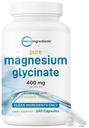 Micro Ingredients Pure Magnesium Glycinate 400mg Per Serving, 240 Capsules | Chelated Mineral Supplements with Elemental Form | Non-GMO, Filler Free