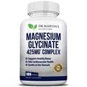 Premium Magnesium Glycinate 425mg - 180 Vegan Capsules - Helps with Stress Relief, Sleep, Muscle Cramps & Healthy Heart |