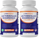 Vitamatic Lactobacillus Rhamnosus 5 Billion per DR Capsule (10 Billion Per 2 Capsules) - 60 Count - Advanced Digestive & Immune Support - Made with Prebiotic Inulin Fiber (Pack of 2)