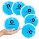 ICEWRAPS 4 inches Round Reusable Ice Packs with Cloth Backing, 5-Pack Blue