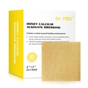 Dr. Med Manuka Honey Calcium Alginate Dressing 2"x2" (10 PCS/Box), Highly Absorbent dressings with Honey for Abrasions, Burns, Diabetic Foot, Pressure Sores and Venous Ulcers Faster Wound Care