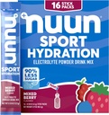 Nuun Sport Electrolyte Toz Paketleri, Magnezyum, Pyum, Chloride ve sodyum, On-Go, Karma Berry Flavor, Gluten Free & Vegan, 16 Single Hizmetler