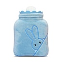 Hot Water Bottle, Cute Rabbit Hot Water Bag for Menstrual Cramps, Neck and Shoulder Pain Relief, Hot and Cold Therapies, Hand Feet Warmer,Blue