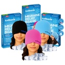 IceBeanie Migraine Relief Cap Bundle with Black, Blue & Pink Caps
