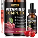 B Kompleks Vitaminleri, B1, B2, B3, B5 B6, B7, B9 & Metrik B12 Yetişkinler ve Çocuklar için Merdivenler, Vegan, Cherry Flavor