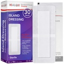 HEALQU Island Dressing - 4"x10", 30 Count - Bordered Gauze Sterile Individually Wrapped Gauze Pads, Water-Resistant, Non-Woven Backing - Soft and Breathable Wound Dressing for First Aid and Medical