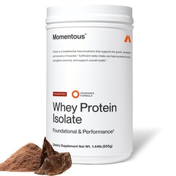 Momentous Essential Grass-Fed Whey Protein Tozu - 20 g Whey Isolate proteini - Spor için sertifikalı - Gluten-Free - 24 Temel Günlük Kullanım için Hizmetler - Chocolate - Paket Vary