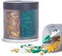 Ekstra Büyük Supplement Organizer 4 Karşılaştırma Kolay Açık Pill Kaynağı Aylık Tıp Vitaminleri Organize Depolama Pill Şişeleri,Gray
