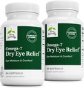 Terry Naturally Omega-7 Dry Eye Relief - Eye Health Supplement with Buckthorn Seed Oil - Dietary Supplement to Aid Dry Eye Relief - 60 Softgels, 2 Pack