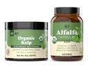 Organik Kelp Toz 8oz & Pure Alfalfa Leaf 100 Capsules Hoffman