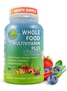 Vegan Whole Food Daily Multivitamin Without Iron, Methylated Multivitamin for Women and Men, Made with Fruits & Vegetables, B-Complex, Probiotics, Enzymes, CoQ10, Omegas, Turmeric, Non-GMO, 180 Count