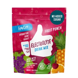 FlavCity Fruit Punch Electrolytes Toz Paketleri - 28 Hydration Packets - Nodrew Sugar - Hydration Toz with Real Fruit & Unrefined Sea Salt - Keto & Gluten-Free (28 Stick Packs)
