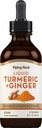 Piping Rock Turmeric and Ginger Liquid Drops | 2 Fl Oz | Tincture Supplement with Black Pepper Extract | Vegan, Non-GMO, Gluten Free