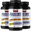 Force Factor Prostate, 3-Pack, Saw Palmetto and Beta Sitosterol Supplement for Men, Prostate Health Support, Size Support, Urinary Relief, Bladder Control, Reduce Nighttime Urination, 180 Softgels