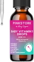 Pink Stork Baby Liquid Vitamin D Drops for Infants, 400 IU Vitamin D3 for Newborns and Kids to Help Support Bone Development and Healthy Immune Function - 1 fl oz, 2 Month Supply