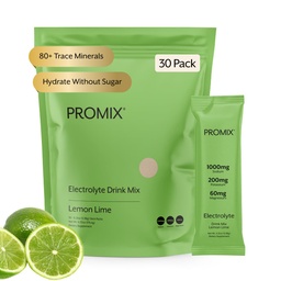 ProMix Beslenme Elektrolytes Toz Paketleri - Sugar Free, Zero Calorie, Stevia Free, Fasting Friendly, Natural Himalaya Pink Salt - Lemon Lime - 30 Hizmetler (Paket 30)