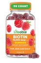 Lifeable Biotin Gummies | 10,000mcg | Great Tasting Hair Skin and Nails Gummies | GMO-Free Vegan Biotin Supplement | Hair Skin and Nails Vitamins for Women | 90 Gummies
