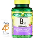 Spring Valley Vitamin B12 Quick-Dissolve Tabletler Diyetsel Tamam | Vitamin B12 2500 mcg | B Vitaminler | Kadınlar ve Erkekler için B12 Kompleks | Lual's 45 Diacoded