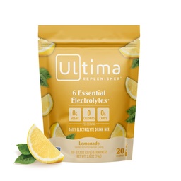 Ultima Replenisher Daily Electrolyte Toz İçecek Mix – Sugar Free – Lemonade, 20 Stickpacks – Hydration Packets with 6 Key Electrolytes and Trace Minerals – Keto Friendly, Vegan, Non-GMOMO
