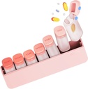 Weekly Pill Organizer 1 Time a Day - Travel Pill Box 7 Days, Large Medicine Pill Case Container for Daily Medication Vitamin Supplement Fish Oil, Portable Week Pills Organizers Holder Dispenser, Pink
