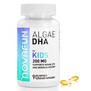 Algal Sourced Omega-3 & DHA Softgels for Kids, Brain, Eye and Heart Health, Cognitive & Immune Function, Learning, Social Development - Non-GMO - 200 mg - 45 Day Supply - 90 ct