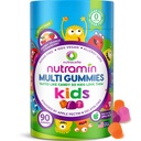 Nutracelle NUTRAMIN Sugar-Free, Allergen-Free 100% Vegan Gummy Multivitamins for Kids - Great Tasting Natural Gummies Your Kids Will Love - 90 Şişe Kont