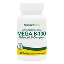 NaturesPlus Mega B-100 Kompleksi - 60 Sustained Release Tabletleri - Dengeli B Kompleksi - Enerji Desteği - Vejetaryen, Gluten Free - 60 Hizmetler