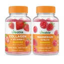 Lifeable Collagen & Vitamin C + Magnesium, Gummies Bundle - Great Tasting, Vitamin Supplement, Gluten Free, GMO Free, Chewable Gummy