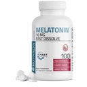 Bronson Melatonin 10 mg Hızlı Dissolve Cherry Flavored Tabletler Vegetarian Chewable Lozenges, 100 Count