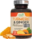 Turmeric Curcumin Supplement 2600 mg - Organic Ginger & Turmeric,% 95 Curcuminoids, BioPerine Black Pepper for Best Abpole, Nature's Vegan Ortak Destek, Non-GMO, Şişed in USA - 120 Capsules