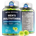 Erkekler Gummies için Çokvitamin, BCAA Amino asitler, çinko, Günlük A C D3 E K2 B Kompleksi, Magnezyum, Lycopene, Digestive Enzymes - Enerji, Immune, Muscle- Sugar Free, Vegan, 60Cts