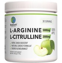 L-Arginine 5000 mg + L-Citrulline 2000 mg Kompleksi Toz Mix - Kalp Sağlığı, Kan Akış & Enerji - 30 Hizmet (Yeşil Apple)
