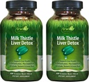 Irwin Naturals Milk Thistle Liver Detox - 60 Liquid Soft-Gels, Pack of 2 - Supports Liver Health with Dandelion, Artichoke, Turmeric & Green Beet Root - 60 Total Servings