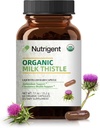 USDA Organic Milk Thistle Supplement 25:1 Extract, 8750 mg Strength, Silymarin Supplement 280 mg, Liquid Organic Capsules, Liver Health & Detox Support, Non-GMO, 60 Count